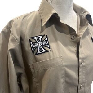 Vintage West Coast Choppers Shirt Mens Large Jesse James Mechanic MC Club USA